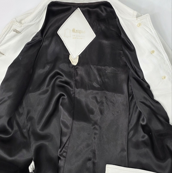 Vintage White Leather Coat - Picture 4 of 10